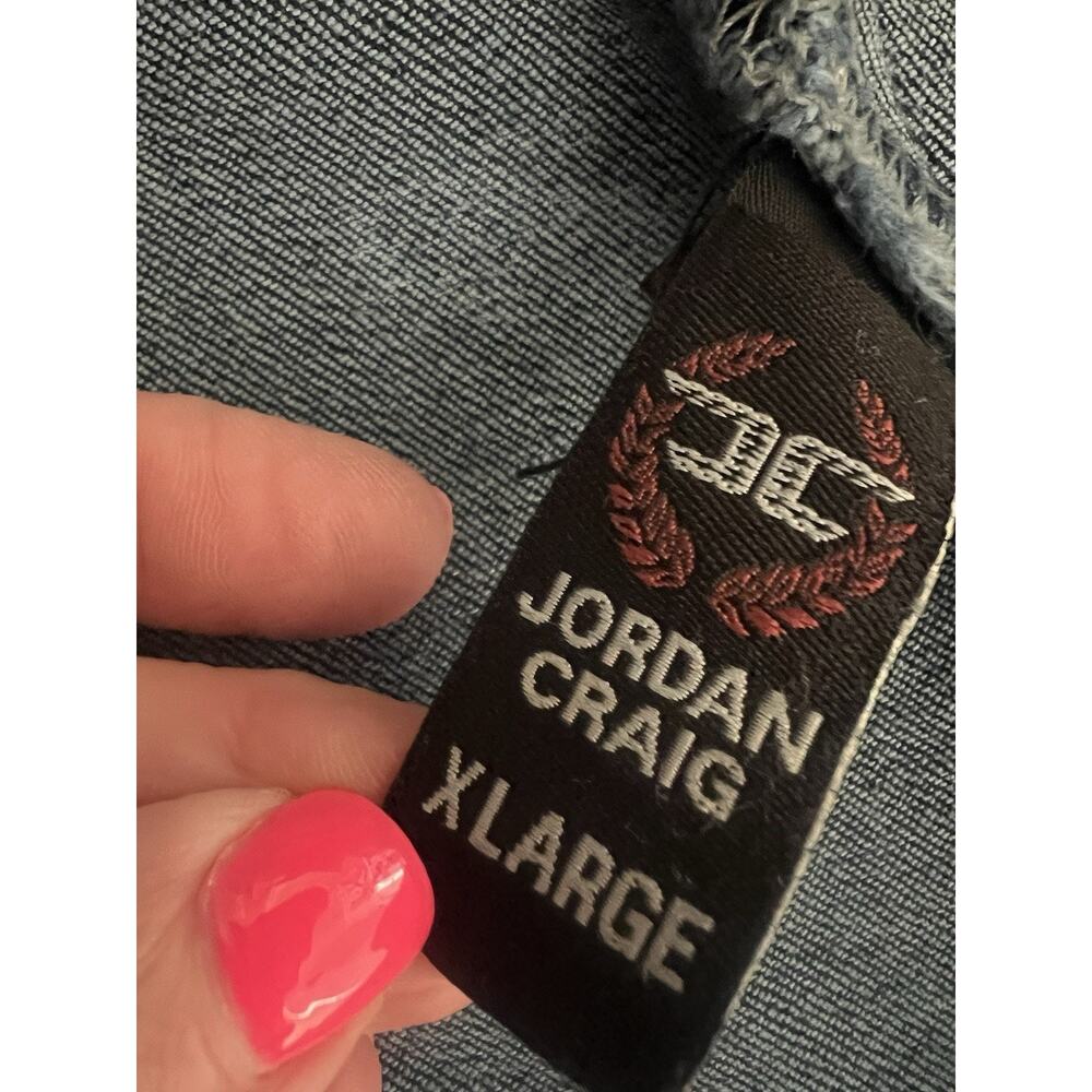 JORDAN CRAIG Men's Legacy Edition Deconstructed Distressed Denim Jacket Sz XL - Picture 13 of 16
